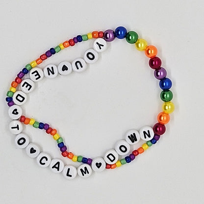 You Need To Calm Down Wavy Friendship Bracelet