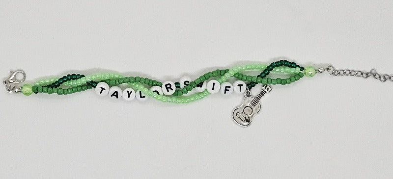 Taylor Swift Braided Friendship Bracelet With Guitar