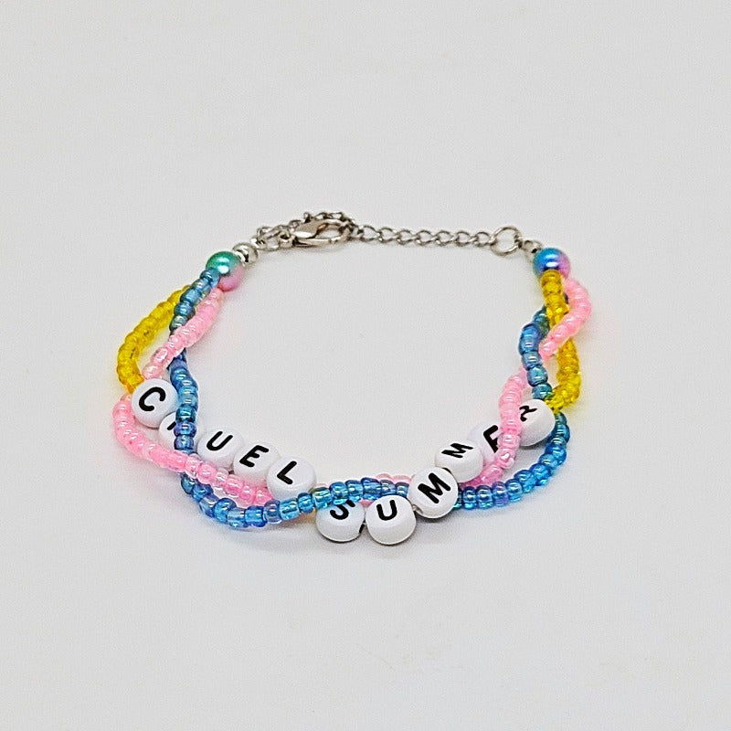Cruel Summer Braided Friendship Bracelet / Lover / Eras Tour / TS Tour Bracelet / Fancy Friendship Bracelet / Wavy Beaded