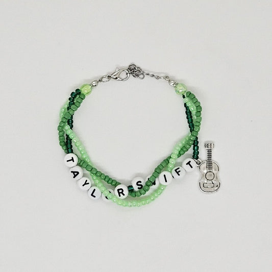 Taylor Swift Braided Friendship Bracelet With Guitar