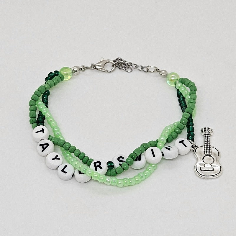 Taylor Swift Braided Friendship Bracelet With Guitar