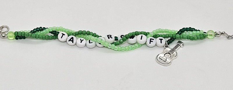 Taylor Swift Braided Friendship Bracelet With Guitar