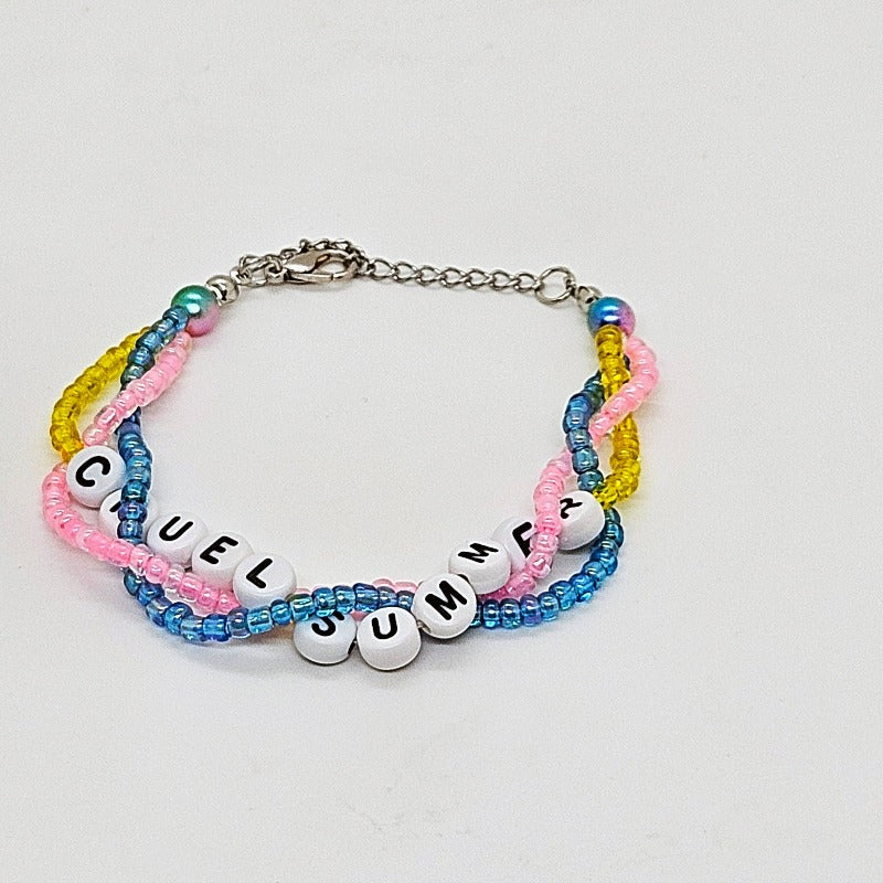 Cruel Summer Braided Friendship Bracelet / Lover / Eras Tour / TS Tour Bracelet / Fancy Friendship Bracelet / Wavy Beaded