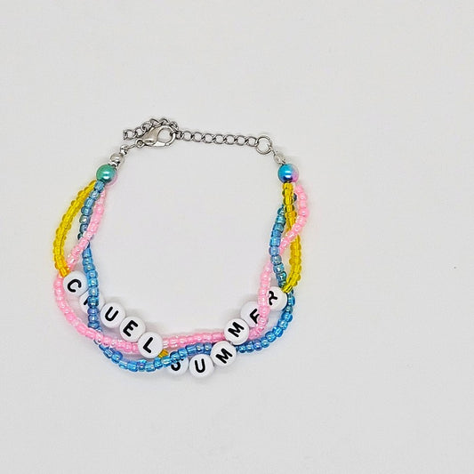 Cruel Summer Braided Friendship Bracelet / Lover / Eras Tour / TS Tour Bracelet / Fancy Friendship Bracelet / Wavy Beaded