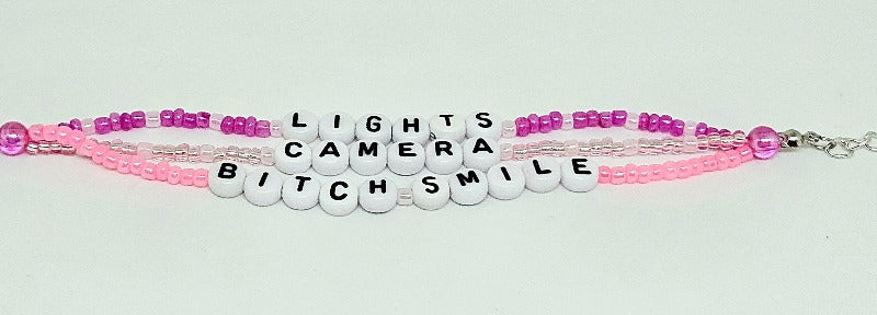 Lights Camera Bitch Smile Friendship Bracelet (I Can Do It With A Broken Heart)