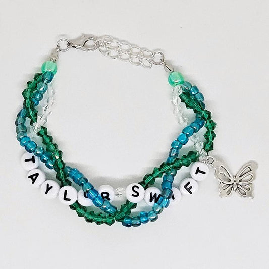 Taylor Swift Braided Friendship Bracelet With Butterfly